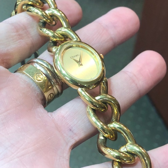 Trendy in Style Monet Gold Chain Link Watch - Picture 2 of 5